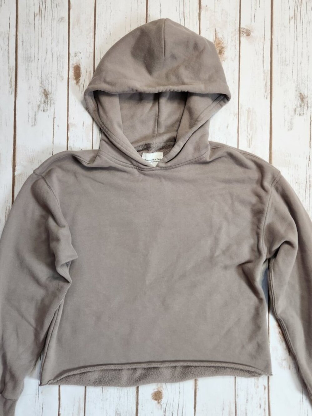 Abercrombie & Fitch Soft A&F Cropped Hoodie XS Taupe